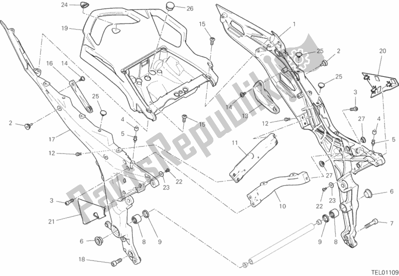 Alle onderdelen voor de Achterframe Comp. Van de Ducati Multistrada 1260 S ABS Thailand 2018 Alle onderdelen voor de Achterframe Comp. Van de Ducati Multistrada 1260 S ABS Thailand 2018